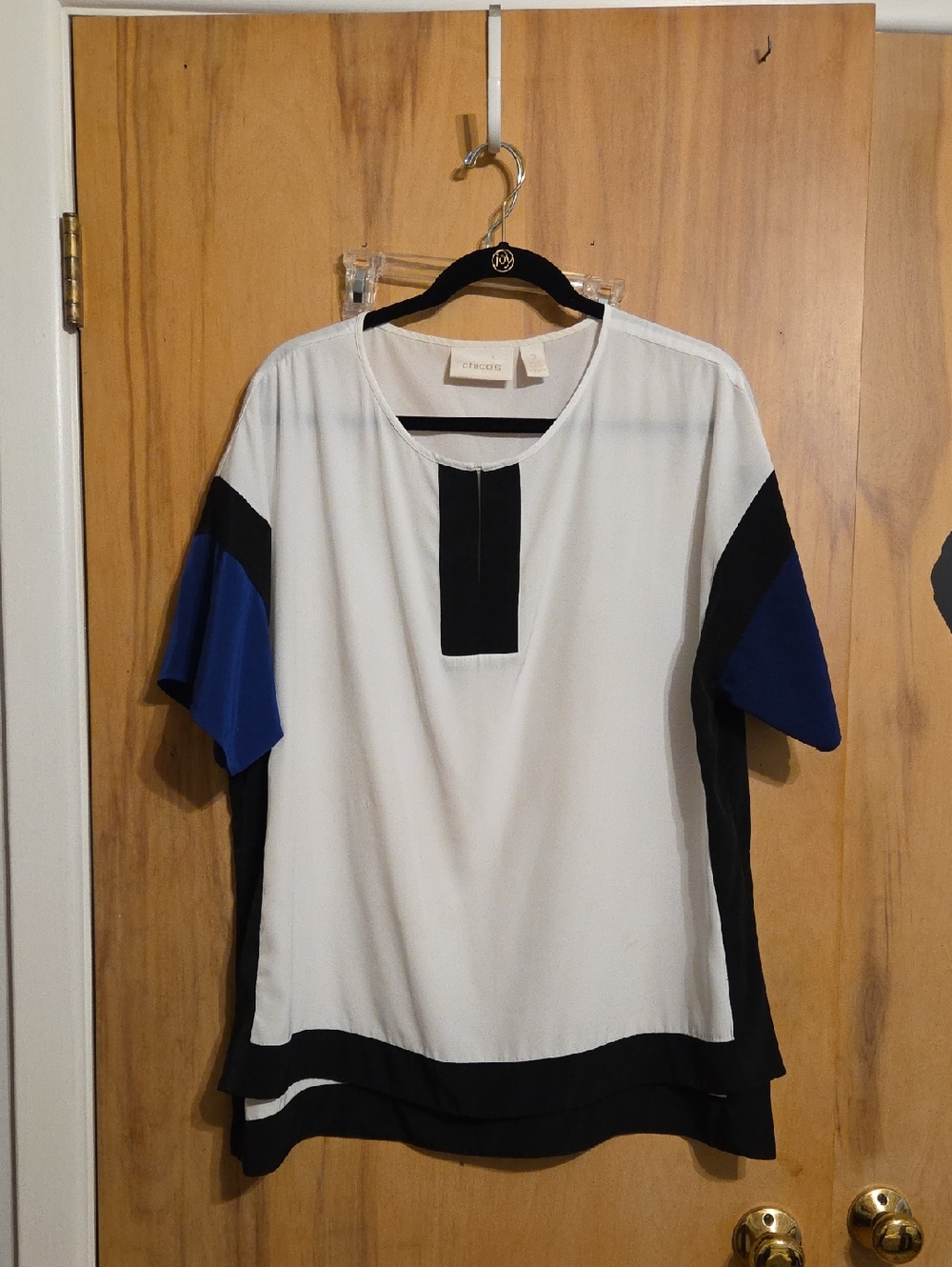 Chico's Color Block Short Sleeve Top